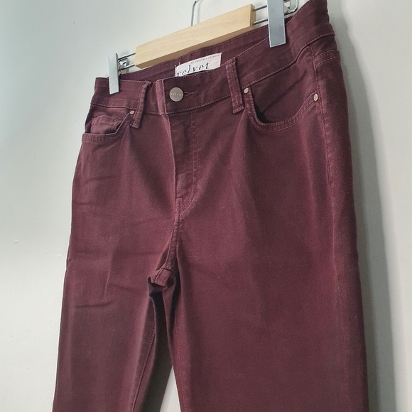 Velvet by Graham & Spencer Burgundy Pant Size 27 - Picture 2 of 7